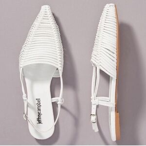 NEW! Jeffrey Campbell Myron Slingback Flats White Size 9.5